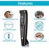 Nova NHT 1091 20 Length Settings Cordless Rechargeable: 30 Minutes Runtime Beard Trimmer for Men (Black)